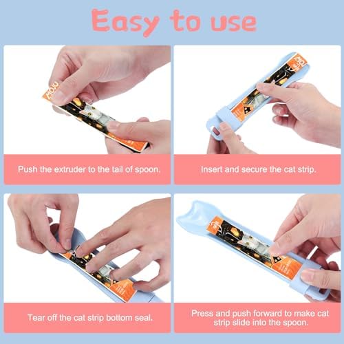 2 Pcs Cat Strip Feeders, Strip Squeeze Spoon for Wet Food Liquid Snack