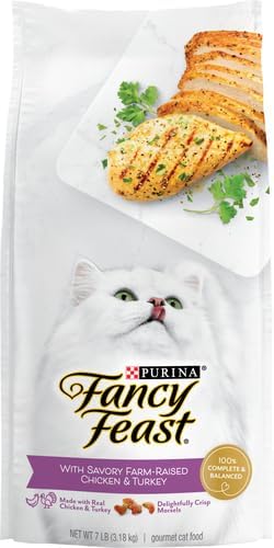 PURINA Fancy Feast Dry Cat Food with Savory Chicken and Turkey - 7 lb. Bag (Pack of 2)