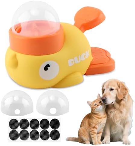 Duck Treat Dispenser, Dog Cat Slow Feeder Puzzle Toy, 3 Adjustable Openings