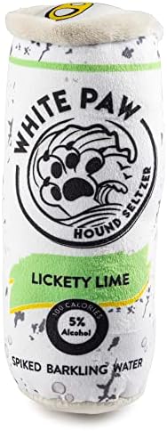 Haute Diggity Dog White Paw Can Plush Dog Toy, Drink Parody Chew Toys