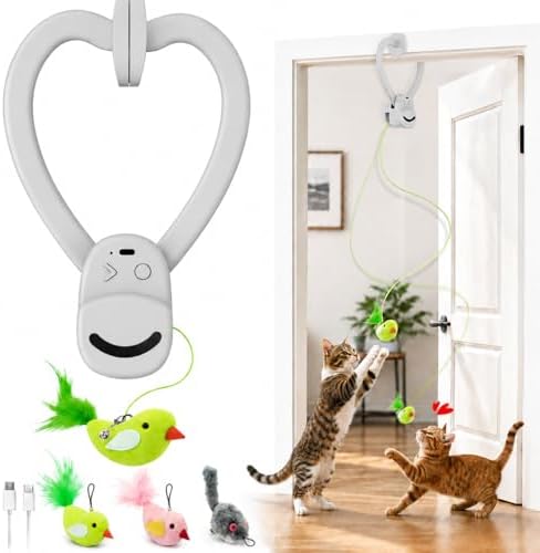 Interactive Cat Toys for Indoor Cats, Clip-On Automatic Flying Bird