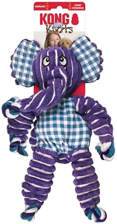 KONG Floppy Knots Rope and Plush Dog Toy, Elephant, Medium/Large