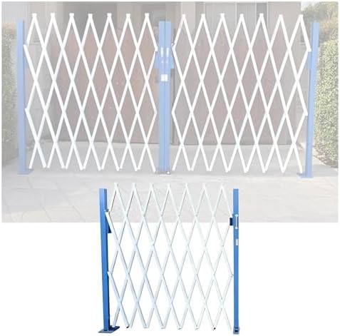 Retractable Industrial Folding Security Gate Portable Scissor Door Barricade for Schools & Warehouses HeavyDuty Accordion Gate with Casters (100x300cm)