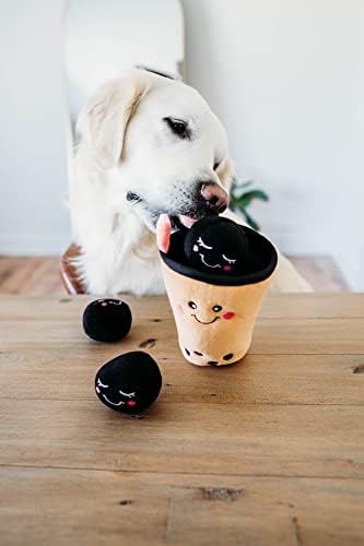 ZippyPaws Burrow Interactive Dog & Puppy Toys for Boredom - Boba Milk Tea