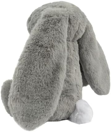 Best Pet Supplies Bunny Buddy Squeaky Plush Dog Toy - Gray | Soft Plush, Squeaks & Crinkles, Perfect for Moderate Chewers, Toss & Fetch Play, Stress & Anxiety Reliever, Ideal Gift Toy