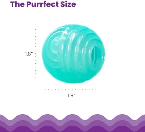 Catstages Ball Treat Stuffer Cat Toy – Interactive Treat Dispensing Ball for Cats, Mental Stimulation & Physical Exercise, Soft & Durable, Green (Pack of 2)