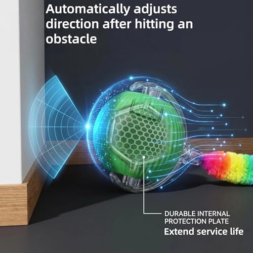 Interactive Rolling Cat Ball Toy, Rechargeable Automatic Moving Pet Toy with Smart Obstacle Avoidance & 3 Play Modes, Self Activated Chase Toy for Indoor Cats, Kittens & Small Dogs （Green