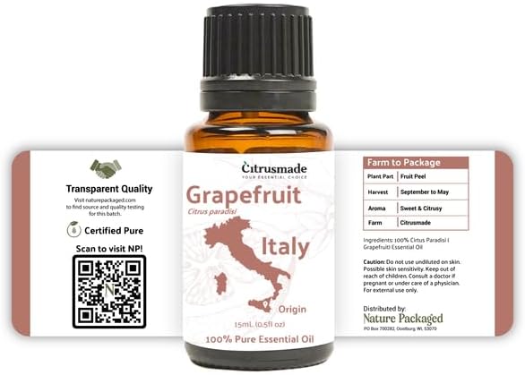 Grapefruit Essential Oil - Direct from Citrusmade in Sicily- Pure Essential Oil for Diffusers and Aromatherapy | 100% Pure Therapeutic Grade (2LBS)
