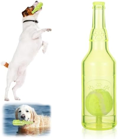 Yellow Water Bottle Dog Toy,Crunchnplay Bottle Toy for Dogs,Floating Dog Chew Toys,Squeaky Dog Toys for Aggressive Chewers,Dog Toy Water Bottle Cruncher,Interactive Dog Toys for Small Dogs Boredom