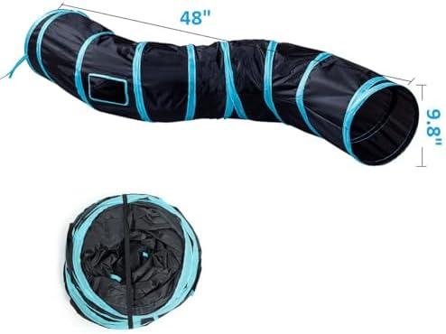 Cat Tunnels, Pet Ferret Rabbit Bunny Tunnels Tubes Subway Habitats, S-Style, DIY Cat Peekaboo Maze House Tent Bed, Kitten Interactive Toy (S Type: 1 Way Tube)