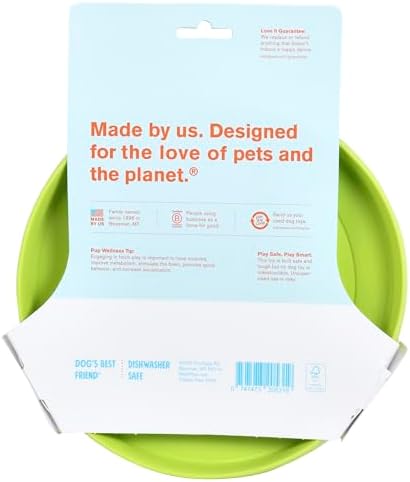 WEST PAW Zogoflex Zisc Dog Flying Disc, High Flying Aerodynamic Disc for Dogs Puppy – Lightweight, Floatable Disc for Fetch, Tug of War, Catch, Play – Doubles as Food/Water Bowl, Large, Granny Smith
