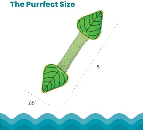 Catstages Fresh Breath Mint Stick Dental Cat Chew Toy with Catmint,Teeth Cleaning & Fresh Breath,Solo or Interactive Play,Green,(Pack of 2)