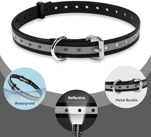 TPU Waterproof Dog Collar Replacement Strap,Easy-Clean,Odor-Resistant e Collar Strap, Shock Collar Replacement Strap Designed for Daily Training and Evening Walks.