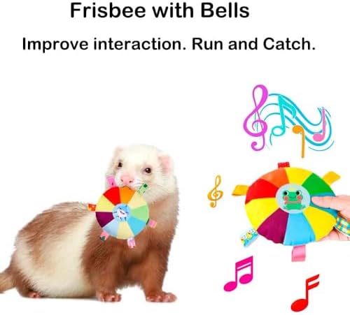18 pcs Ferret Squeaky Enrichment Toys Set Rubber Balls Ferret Teeth Grinding Chewing Balls Teething Bouncy Bell Ball Interactive Sound Squeaker Toy Exercise Scratch Chew Toy for Ferrets Pet Cat Dog
