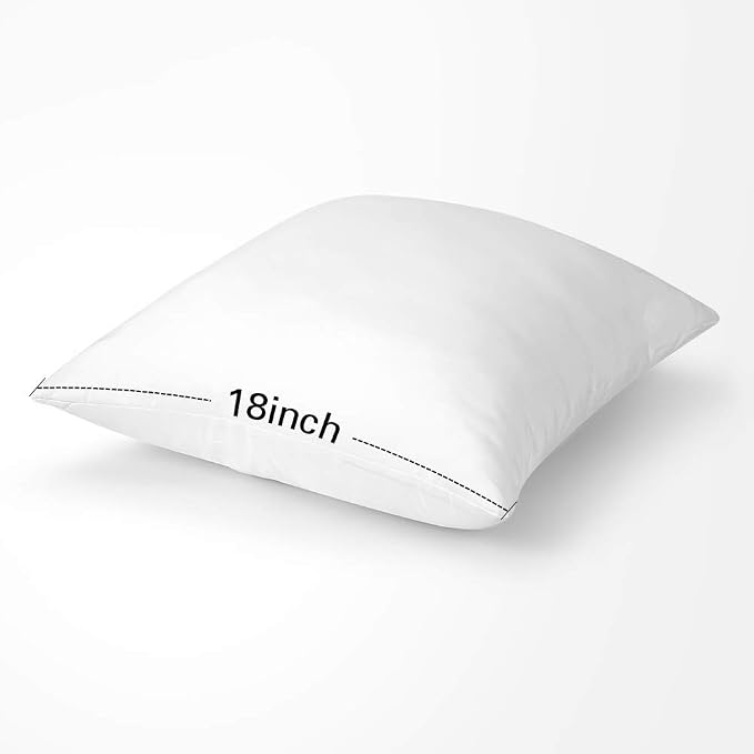 OTOSTAR Throw Pillows Inserts 18x18 Inches, Set of 4 Square Form Cushion Stuffer for Couch, Sofa, Bed - Indoor Decorative Pillows Inserts - White