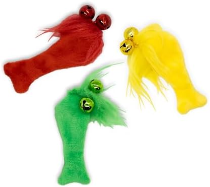 Playology Cat Toys - Catnip Feather Fish, Interactive Play Value 5-Pack