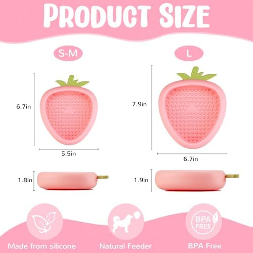 Freeze Dog Lick Bowl, Animire Non-Slip Slow Feeder Lick Mat for Dogs, Silicone Dog Enrichment Bowl for Distraction Anxiety Relief Boredom, BPA Free, Dishwasher Safe(Pink,S)