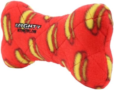 MIGHTY Tuffy Bone Dog Toy: Ultra Durable Plush Toy with Multiple Layers & Reinforced Seams, Washable and Floats, Vinyl Bone & Fleece