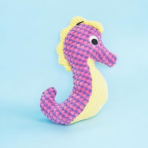 Ocean Plush Dog Toys, Squeaky Chew Toys for Puppy - Seahorse