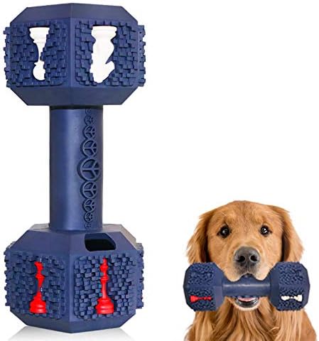 Dog Chew Toys for Aggressive Chewers Indestructible Dog Toys Tough Natural Rubber Dumbbell Toy for Small Medium Large Dogs Large Blue