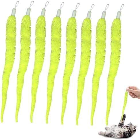 Caterpillar Smart Cats Toys, Interactive Cat Feather Toy with Motion Sensor, Whirlie Cat Toy for Hunting, Reduce Boredom, USB Rechargeable, No Drilling Required, Mount on Window (Refills)