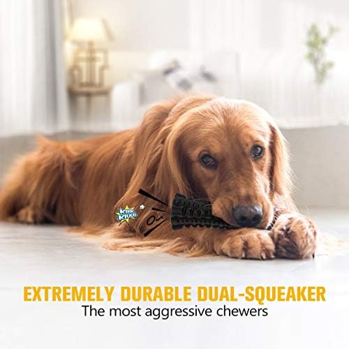 Indestructible Squeaky Dog Toy – Tough Rubber Chew Toy for Aggressive Large Dogs, Durable and Safe for Interactive Play