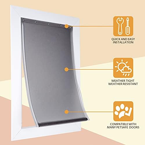 AMZOO Extra Large Replacement Dog Door Flap PetSafe 13 1/8”x 24 7/8” | Compatible PAC 11-11040 Pet Door Flaps Magnetic Closure Weather-Resistant Non-Toxic Durable Flexible Silicone Easy Install