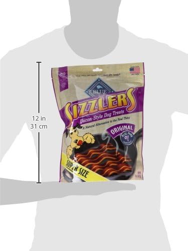 Blue Buffalo Sizzlers Pork Bacon-Style Dog Treats, 15 oz | Real USA Pork First, Soft & Chewy Texture, Tear for Portion Control, No Red 40, BHA, Corn, Wheat, or Soy