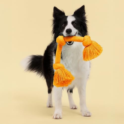 Playology Tug Rope Dog Toys for Large Dogs - Jumbo, Cheedar Cheese Scent