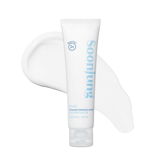 ETUDE SoonJung 2x Barrier Intensive Cream Light Texture | Vegan Korean Face Moisturizer for Sensitive Skin, Day & Night Cream, Barrier Cream with Panthenol (2.02 fl oz)