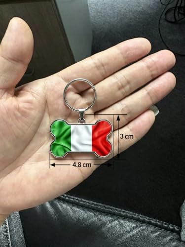 HSIAHOU Custom Pet ID Tags, Personalized Dog Tag Cat Tag(Italy Flag)