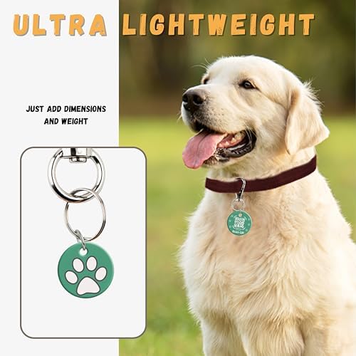 tag8 Smart Pet ID Tag – Anti-Loss NFC & QR Code Tag, Silent Silicone Dog & Cat ID Collar Tag, Digital Pet Profile & Easy Owner Contact - Green