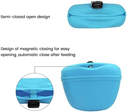 AUDWUD Silicone Dog Treat Pouch with Clicker Magnetic Closure Secure Clip