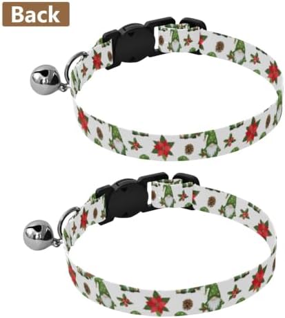 Cute Gnomes Green Hats Cats Collar 2 Pack Collars for Cats Adjustable Length 10.6" to 17.1"