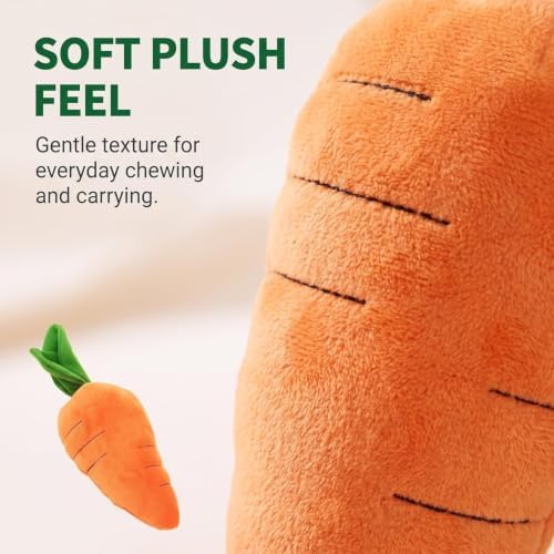 2 Pcs Crinkle Dog Toy for Small, Medium, and Large Breeds, Cute Carrot with Soft Squeaker, Carrot Shape Pet Plush Toy with Sound, Bite-Resistant Soft Comfortable Dog Toys
