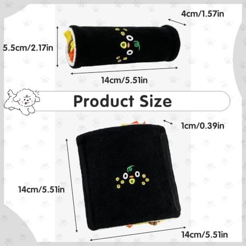 Andiker Dog Chew Toy, Sushi Shaped Plush Dog Toy with Crinkle Paper and Colorful Cloth Strips, Rollable and Foldable Interactive Dog Toys with Hidden Snack Channel for Small Dogs