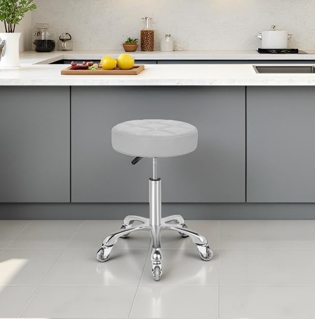 Kaleurrier Swivel Stool Chair Adjustable,Heavy Duty Hydraulic Rolling Metal Stools for Kitchen Hair Beauty Salon Barber Shop Spa Bar Office Massage Garage Dental Counter Height - 22-30"