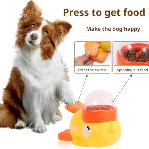 Duck Cat Treat Dispenser, Little Yellow Duck Cat Feeder Toy, Interactive Dog Treat Dispenser Toy, Pet Puzzle Slow Feeder for Healthier Eating, Mental Stimulation & IQ Training (Blue)