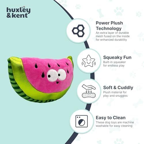 Huxley & Kent Fetchies Plush Dog Toy, Walter Melon, Large