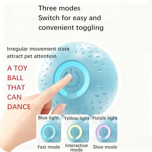 Interactive Dog Ball Toy with Birdsong & Rope, Automatic Moving Dog Toy