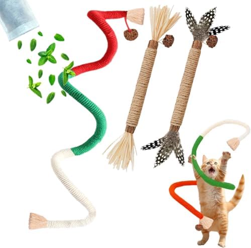 Cat Toys 3PCS Mix Catnip Chew Rope Silvervine Stick for Indoor Cat