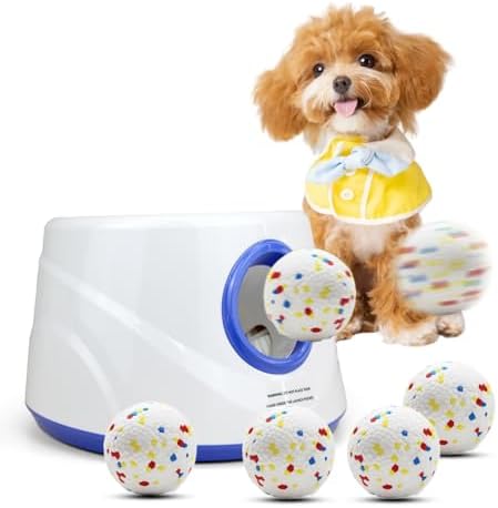 Automatic Dog Ball Launcher, 6 ETPU Balls, 20-45ft Distance