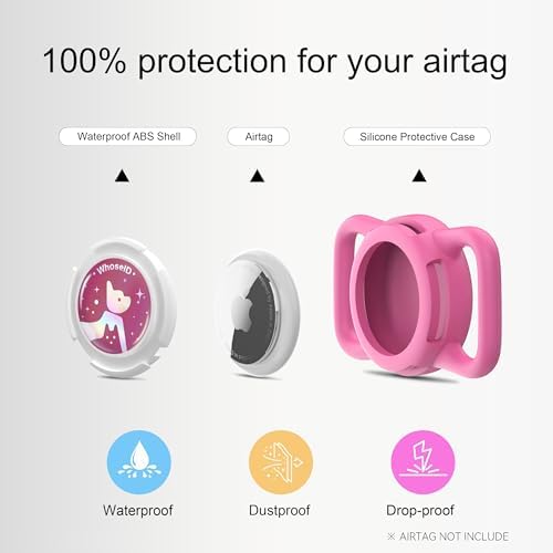 Waterproof AirTag Holder for Dog Collar, Soft Slide-On Dog AirTag Holder | Full-Body Protection, No-Dangle Fit, Ultra-Durable, Lightweight, Tool-Free Installation, Fits Dog & Cat Collars