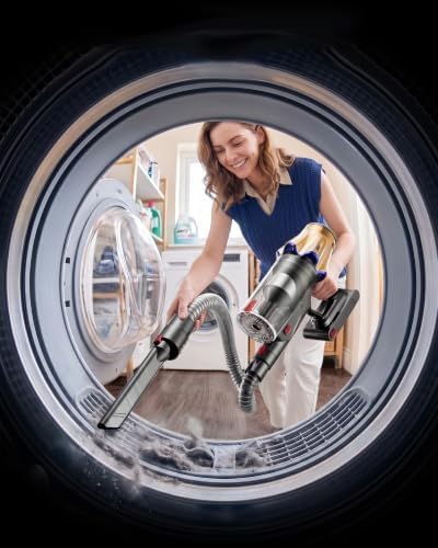 Cordless Vacuum Cleaner, Upgraded 650W 60KPA 70Mins Cordless Stick Vacuum Cleaner with Flexible Hose,Self-Standing,Touch Screen, Anti-tangle Wireless Vacumm Cleaners for Home/Pet Hair/Carpets/Floors