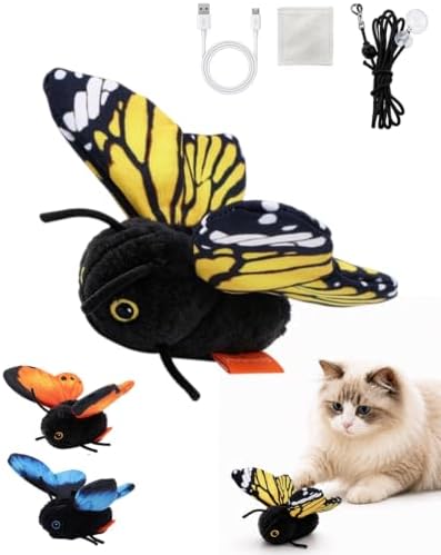 Smart Sensing Flapping Butterfly Toy for Cats