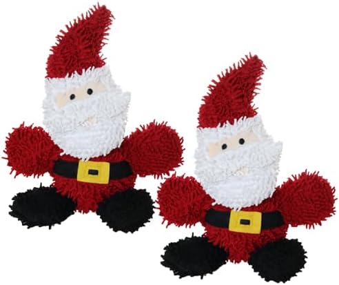 MIGHTY® 2 Pack Microfiber Medium Santa Ultra Durable Plush Dog Toy