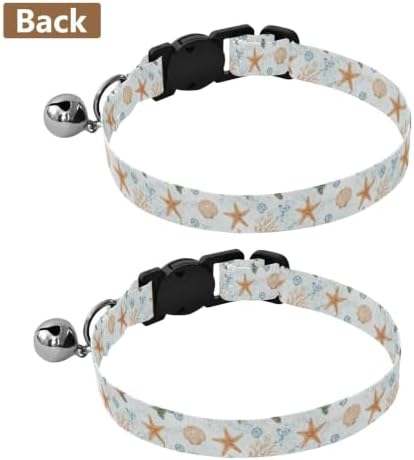 Watercolor Sea Turtles Dog Collar 2 Pack Adjustable Pet Collar 10.6 to 17.1 Inches
