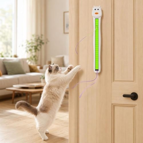 Interactive Cat Toys for Indoor Cats - Wall Mounted Electric Auto Motion Flying Rope Interactive Toy for Indoor Cats, Motion-Activated Flying Rope with Suction Cup for Boredom Relief (Blue)