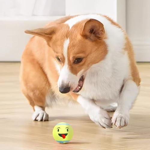 3-Pack Tennis Ball Dog Toys with Squeaker, Interactive Fetch Play for Pets 40 lbs and Over ，Training Balls for Indoor & Outdoor Exercise, 3.28-inch (Yellow, 18PCS)