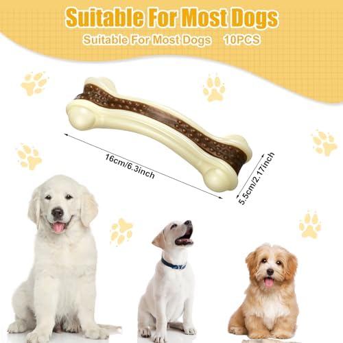 Sosation 10 Pcs Dog Chew Toys for Aggressive Chewers, 6.3 x 2.17 Inch